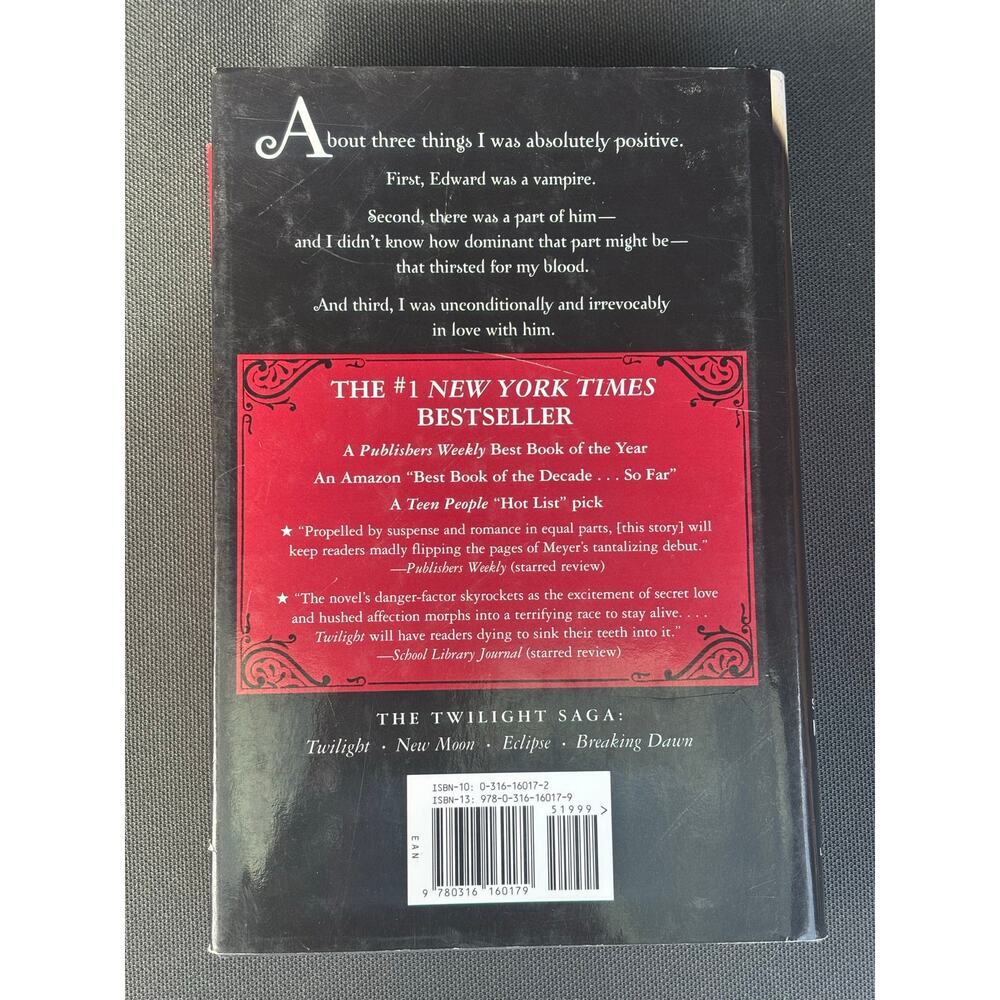 Twilight by Stephenie Meyer Hardcover Bestseller Vampire Romance Book - Picture 2 of 2